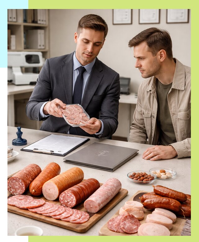 Сертификация колбасных изделий в Стрежевом от 7646 р. | Алешин-Стж